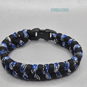 KÉK-FEKETE (fishtail) paracord karkötő - ékszer - karkötő - fonott karkötő - Meska.hu