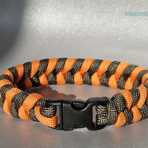 NARANCS-BARNA (fishtail) paracord karkötő - ékszer - karkötő - fonott karkötő - Meska.hu