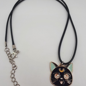 Fekete cicás nyaklánc (Sailor Moon) 1 db - ékszer - nyaklánc - medálos nyaklánc - Meska.hu