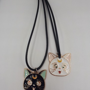 Fekete cicás nyaklánc (Sailor Moon) 1 db - ékszer - nyaklánc - medálos nyaklánc - Meska.hu