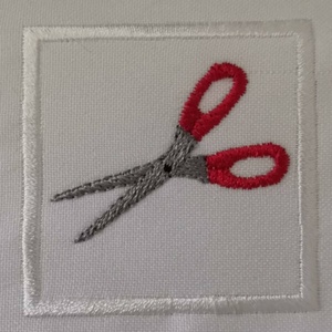 Olló felvarrható, hímzett ovis jel több méretben, Játék & Sport, Ovis felszerelés, Óvodai jelek, Varrás, Hímzés, MESKA