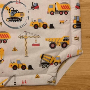 Bélelt lepedő - sárga munkagépes - játék & sport - ovis felszerelés - ovis lepedő - Meska.hu