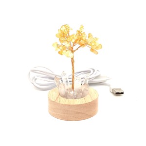 Citrin hegyikristály életfa ásvány hangulatlámpa fa talppal 10 cm, Kellékek & szerszámok, Ásvány alapanyag, , MESKA