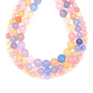 Jáde szinezett átlátszó pasztel golyó 8mm  ékszerkészítő alapanyag (füzér), Kellékek & szerszámok, Ásvány alapanyag, Ásványfüzér, , MESKA