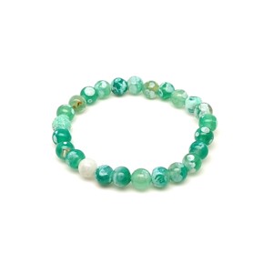 Zöld-fehér foltos achát golyós gyerek ásvány karkötő 6mm, Ékszer, Karkötő, Ásványkarkötő, , MESKA