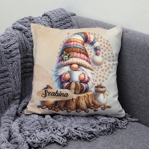 Névvel kérhető - Kávés manó csüccs mintás párna - otthon & életmód - lakástextil - párna & párnahuzat - díszpárna (belsővel együtt) - Meska.hu