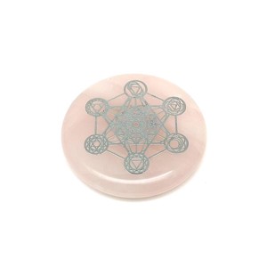 Rózsakvarc korong metatron ezüst 4cm, Kellékek & szerszámok, Ásvány alapanyag, , MESKA