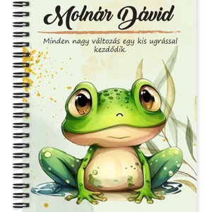 Személyre szabható - Cuki breki béka mintás A5-ös füzet, Otthon & Életmód, Papír, írószer, Jegyzetfüzet & Napló, , MESKA