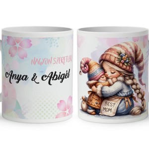 Névvel kérhető - Cuki Anya manó & Lánya mintás bögre, Otthon & Életmód, Konyhafelszerelés, tálalás, Tálalás, Bögre & Csésze, , MESKA