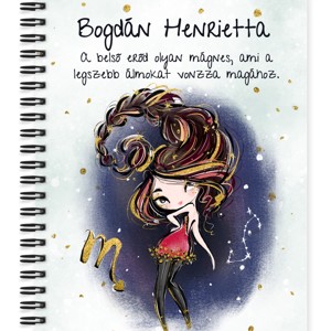 Személyre szabható - Barna hajú Csini Skorpió lány mintás A5-ös füzet, Otthon & Életmód, Papír, írószer, Jegyzetfüzet & Napló, , MESKA