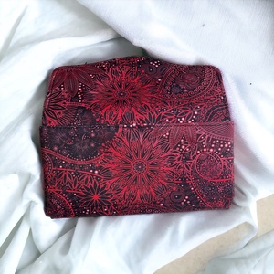 Tűzpiros virágmintás nagyméretű pénztárca  - táska & tok - pénztárca & más tok - pénztárca - női pénztárca - Meska.hu