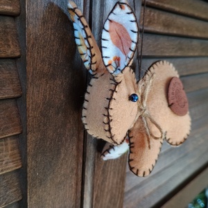 Őszi nyúl levelekkel - otthon & életmód - dekoráció - fali és függő dekoráció - függődísz - Meska.hu