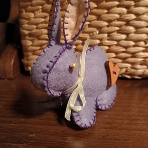 Lila nyúl szívvel - otthon & életmód - dekoráció - dísztárgy - Meska.hu