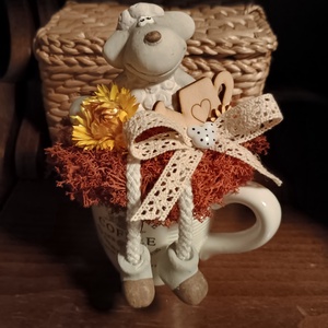 Bárányos bögre dísz, , Újrahasznosított alapanyagból készült termékek, Mindenmás, MESKA