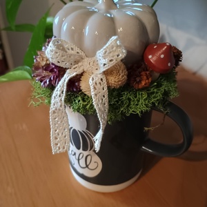 Fall feliratos bögrés asztaldísz - otthon & életmód - dekoráció - asztal és polc dekoráció - asztaldísz - Meska.hu