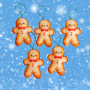 5 db Filc mézeskalács karácsonyfa dísz Mézi, mézeskalács ember, gingerbread man - karácsony - karácsonyi lakásdekoráció - karácsonyfadíszek - Meska.hu