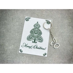 Merry Christmas egyszerű nyuszi medálos kulcstartó, Táska & Tok, Kulcstartó & Táskadísz, Kulcstartó, , MESKA