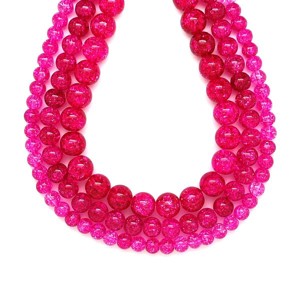 Üveg ropp szin pink golyó 8mm, Kellékek & szerszámok, Ásvány alapanyag, Ásványfüzér, , MESKA