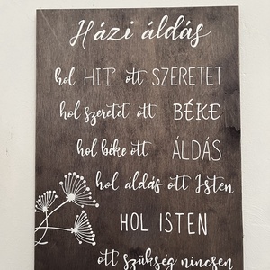 Házi áldás, Otthon & Életmód, Dekoráció, Fali és függő dekoráció, Falra akasztható dekor, Festett tárgyak, MESKA