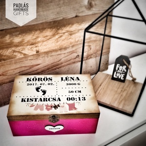 Baba emlékdoboz - lánynak, Otthon & Lakás, Dekoráció, Asztal és polc dekoráció, Díszdoboz, Decoupage, transzfer és szalvétatechnika, Festett tárgyak, Meska