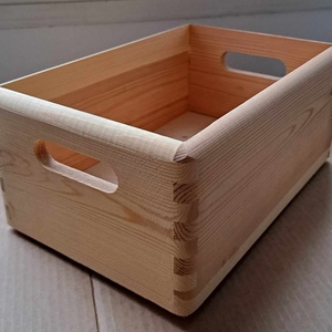 Fa tárolódoboz fülekkel - tető nélkül - kellékek & szerszámok - hobby fa alapanyag - doboz - Meska.hu