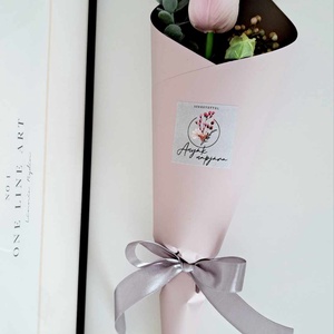Tulipán minicsokor papírtölcsérben - púder rózsaszín - Meska.hu