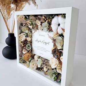 Kép szárazvirágokkal - zöld+natúr - otthon & életmód - dekoráció - kép & falikép - 3d képek - Meska.hu