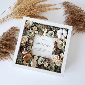 Kép szárazvirágokkal - zöld+natúr - otthon & életmód - dekoráció - kép & falikép - 3d képek - Meska.hu