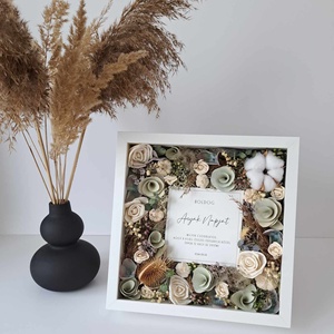 Kép szárazvirágokkal - zöld+natúr - otthon & életmód - dekoráció - kép & falikép - 3d képek - Meska.hu