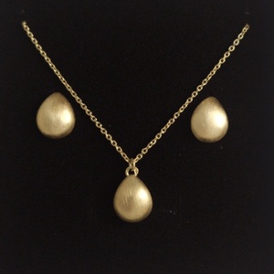 Minimalista csepp alakú ezüst ékszerszett - ékszer - ékszerszett - Meska.hu