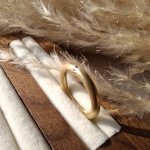 Aranyozott ezüst gyűrű rózsaszín zafírral - ékszer - gyűrű - kerek gyűrű - Meska.hu