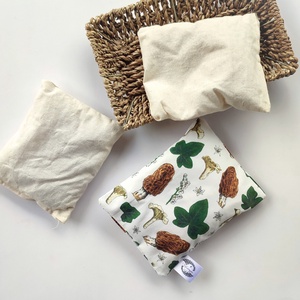 Cseresznyemag párna kucsmagomba-rókagomba mintával - szépségápolás - egészségmegőrzési kellékek - Meska.hu