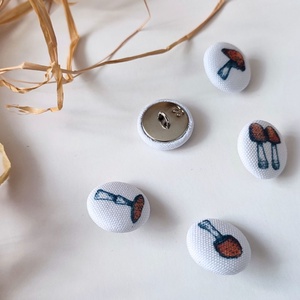 Vászongomb galóca gomba mintával 5db/csomag, Ékszer, Mandzsettagomb, Fotó, grafika, rajz, illusztráció, MESKA