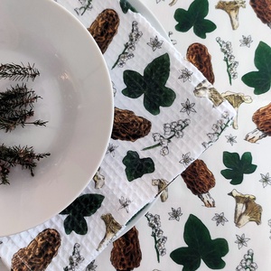 Kéztörlő kendő - kucsmagomba-rókagomba - M, Otthon & Életmód, Konyhafelszerelés, tálalás, Konyhai textil, Konyharuha & Törlőkendő, Fotó, grafika, rajz, illusztráció, Varrás, MESKA