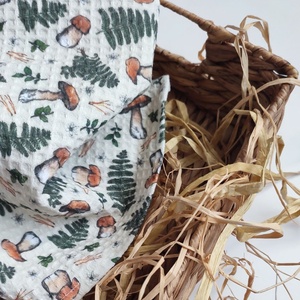 Kéztörlő kendő - vargánya mintával, beige - M, Otthon & Életmód, Konyhafelszerelés, tálalás, Konyhai textil, Konyharuha & Törlőkendő, Fotó, grafika, rajz, illusztráció, Varrás, MESKA