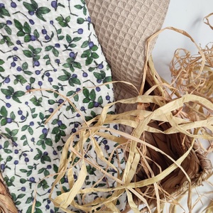 Kéztörlő kendő - áfonya, beige- M - otthon & életmód - konyhafelszerelés, tálalás - konyhai textil - konyharuha & törlőkendő - Meska.hu