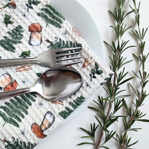 Kéztörlő kendő - vargánya mintával, beige - S - otthon & életmód - konyhafelszerelés, tálalás - konyhai textil - konyharuha & törlőkendő - Meska.hu