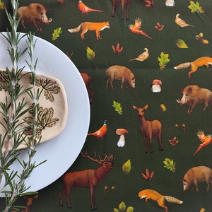 Asztali futó - VADVILÁG - erdei tisztás, zöld- extra méret - otthon & életmód - konyhafelszerelés, tálalás - tálalás - tálalás - Meska.hu