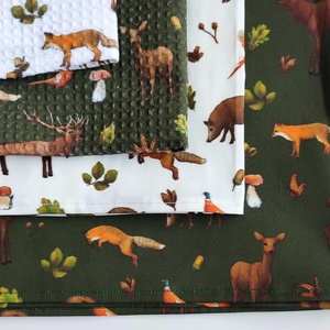 Asztali futó - VADVILÁG - erdei tisztás, zöld- extra méret - otthon & életmód - konyhafelszerelés, tálalás - tálalás - tálalás - Meska.hu