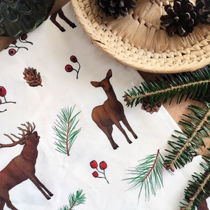 Asztali futó - Téli szarvasok - kis méret, Otthon & Életmód, Konyhafelszerelés, tálalás, Tálalás, Étkezőabrosz, Fotó, grafika, rajz, illusztráció, Varrás, MESKA