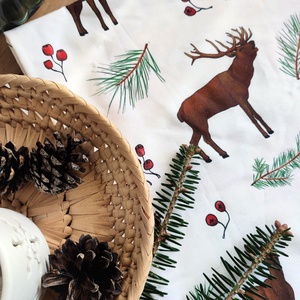 Asztali futó - Téli szarvasok - kis méret - otthon & életmód - konyhafelszerelés, tálalás - tálalás - tálalás - Meska.hu
