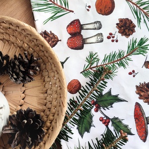 Asztali futó - Téli erdő - kis méret, Otthon & Életmód, Konyhafelszerelés, tálalás, Tálalás, Étkezőabrosz, Fotó, grafika, rajz, illusztráció, Varrás, MESKA