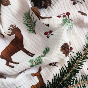 Babakendő, textilpelus - Téli szarvasok - M méret, Otthon & Életmód, Babaszoba, gyerekszoba, Babatakaró, gyerek pléd, Fotó, grafika, rajz, illusztráció, Varrás, MESKA