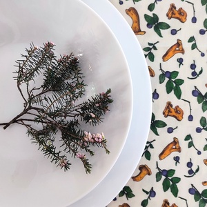 Asztali futó - rókagomba, beige színben - nagy méret - otthon & életmód - lakástextil - abrosz, terítő - étkezőabrosz - Meska.hu