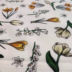 Asztali futó - tavaszi tulipános mintával - kis méret, Otthon & Életmód, Konyhafelszerelés, tálalás, Tálalás, Terítő, Fotó, grafika, rajz, illusztráció, Varrás, MESKA