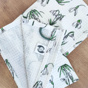 Kéztörlő kendő - Hóvirág - S - otthon & életmód - konyhafelszerelés, tálalás - konyhai textil - konyharuha & törlőkendő - Meska.hu