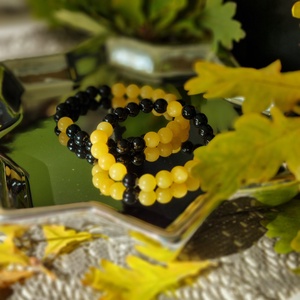 Ónix és mézkalcit karkötő  - ékszer - karkötő - ásványkarkötő - Meska.hu