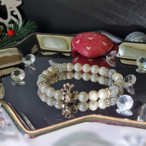 Hegyikristály és kagylógyöngy karkötő  - ékszer - karkötő - ásványkarkötő - Meska.hu