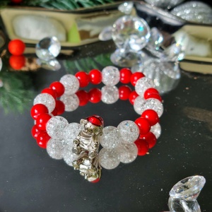 Mackós, hegyikristály, piros jáde gyermek karkötő  - ékszer - karkötő - ásványkarkötő - Meska.hu