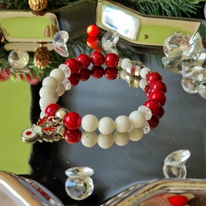 Jáspis, kalcedon, hegyikristály karkötő , Ékszer, Karkötő, Ásványkarkötő, Ékszerkészítés, MESKA